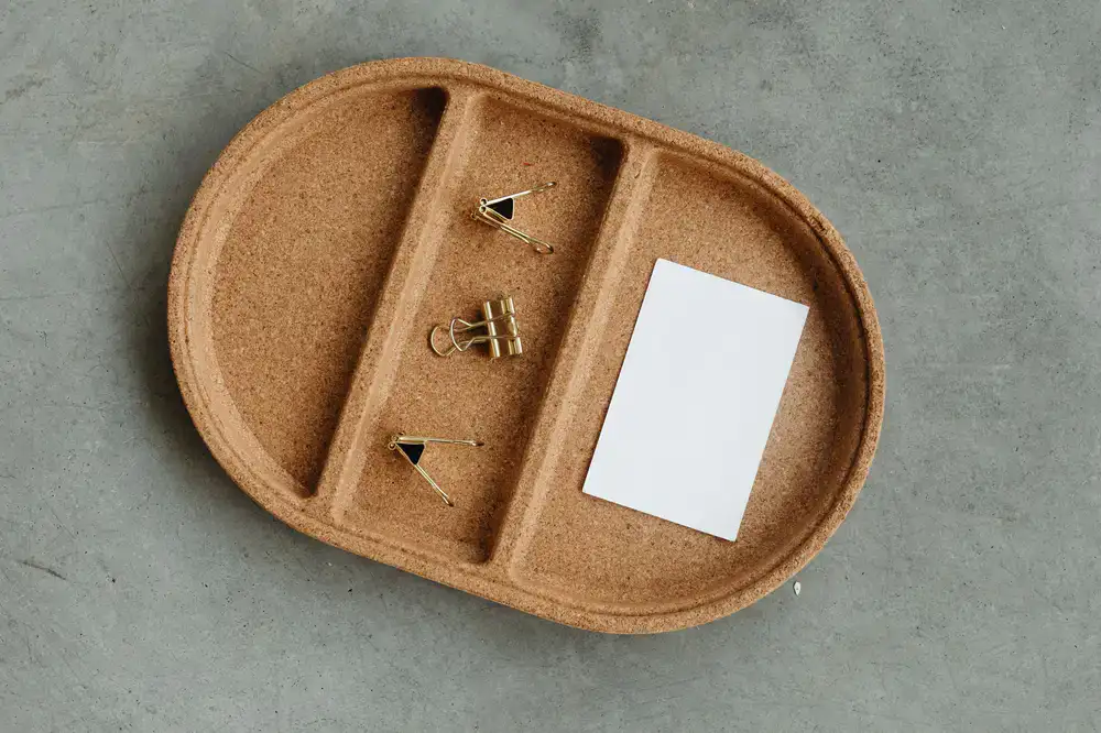 Minimalist desk organizers and brass clips